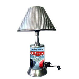 Cars 3 table lamp with chrome finish shade, desk lamp